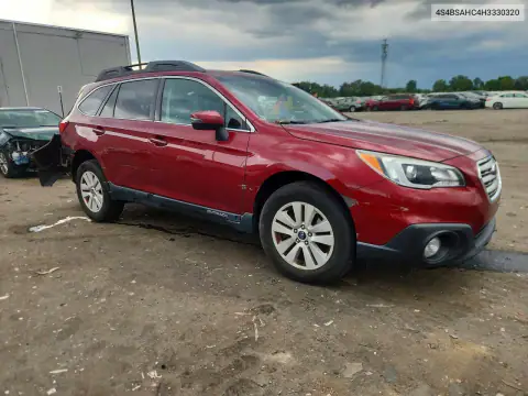 4S4BSAHC4H3330320 — 2017 Subaru Outback, foto 4 de Copart, Parte trasera