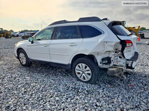 2017 Subaru Outback 2.5I Premium VIN 4S4BSACC1H3273193 фото 2