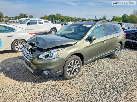 2017 Subaru Outback 3.6R Limited VIN 4S4BSEKC3H3378603 фото 1