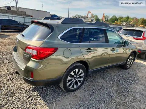 2017 Subaru Outback 3.6R Limited VIN 4S4BSEKC3H3378603 фото 3