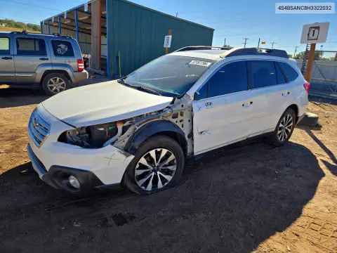 4S4BSANC8H3322032 — 2017 Subaru Outback, Передняя часть, фото до ремонта