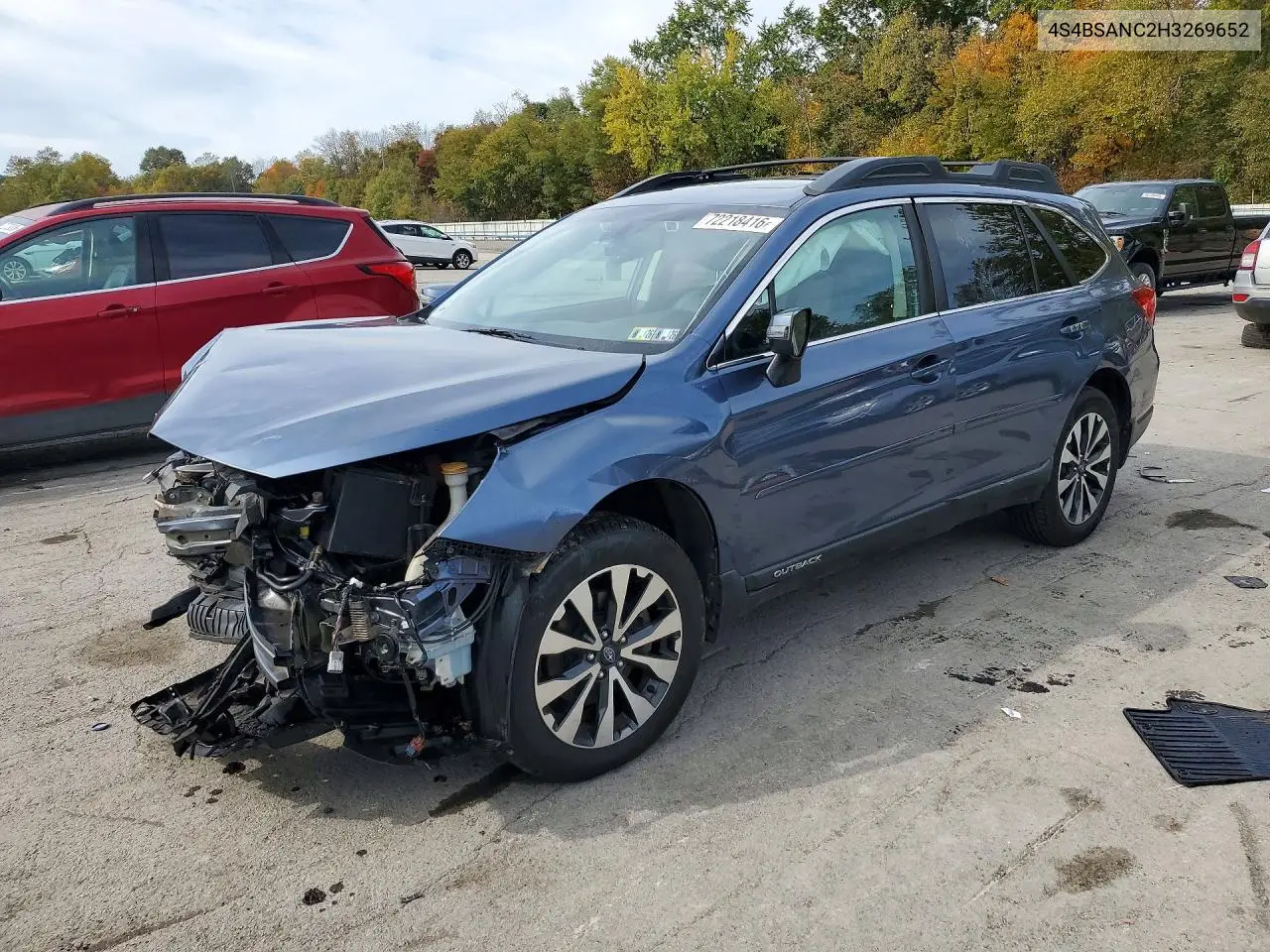 2017 Subaru Outback 2.5I Limited VIN 4S4BSANC2H3269652 фото 1