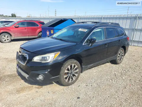 4S4BSANC0H3322817 — 2017 Subaru Outback, Передняя часть, фото до ремонта