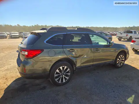 4S4BSANC2H3361859 — 2017 Subaru Outback, photo 3 from Copart, Side