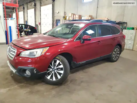 4S4BSANC6H3393181 — 2017 Subaru Outback, წინა ნაწილი, ფოტოები შეკეთებამდე