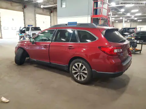 4S4BSANC6H3393181 — 2017 Subaru Outback, photo 2 from Copart, Front end