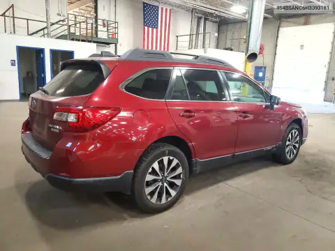4S4BSANC6H3393181 — 2017 Subaru Outback, photo 3 from Copart, Front end