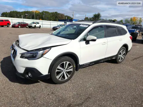 4S4BSANCXJ3231530 — 2018 Subaru Outback, წინა ნაწილი, ფოტოები შეკეთებამდე