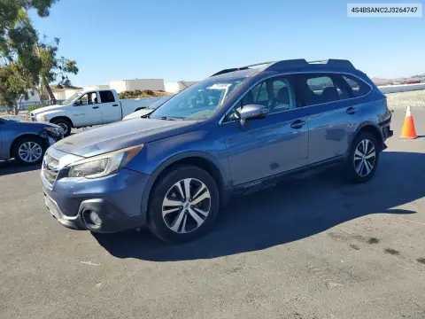 4S4BSANC2J3264747 — 2018 Subaru Outback, უკანა ნაწილი, ფოტოები შეკეთებამდე