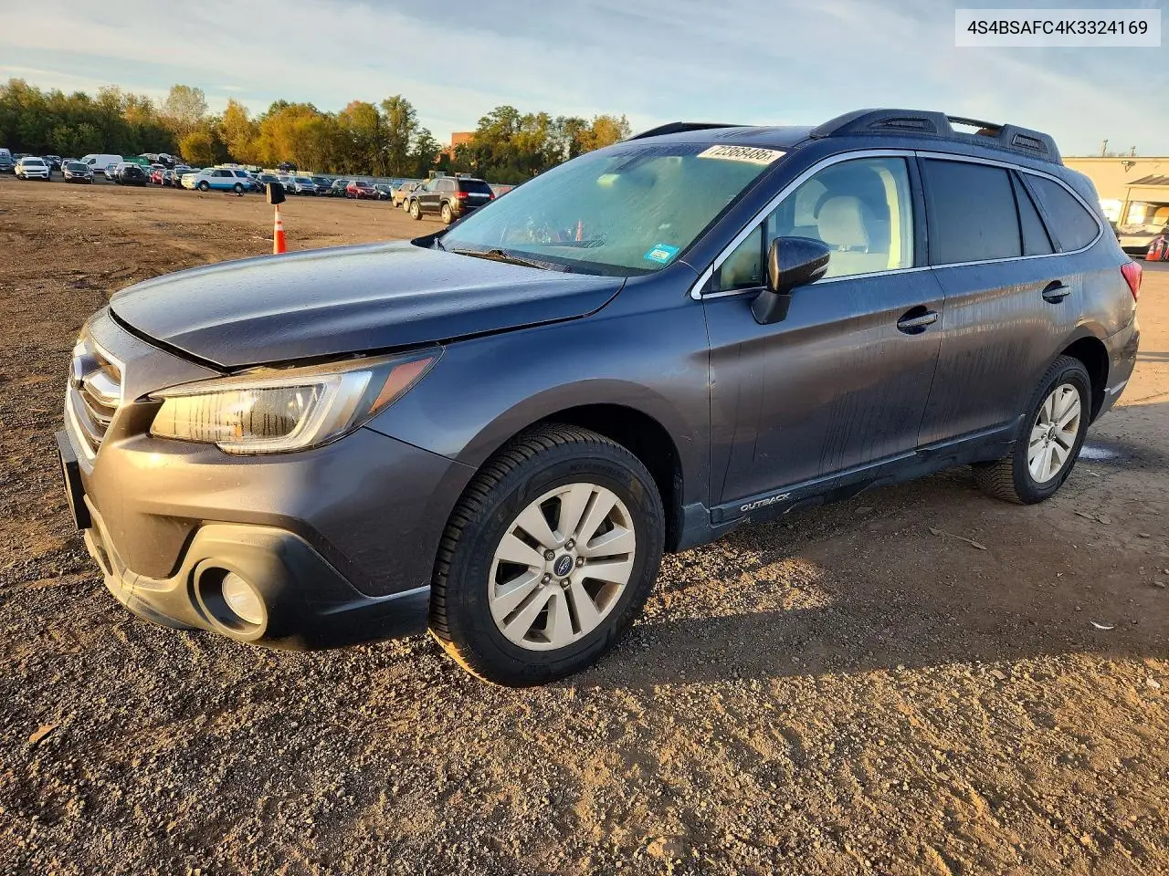 2019 Subaru Outback 2.5I Premium VIN 4S4BSAFC4K3324169 фото 1
