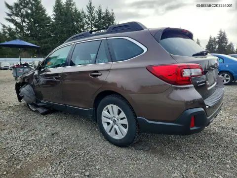4S4BSABC2K3254001 — 2019 Subaru Outback, zdjęcie 2 z Copart, Przód