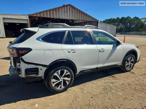 4S4BTANC6M3174843 — 2021 Subaru Outback, foto 3 de Copart 30.10.2026, Parte trasera