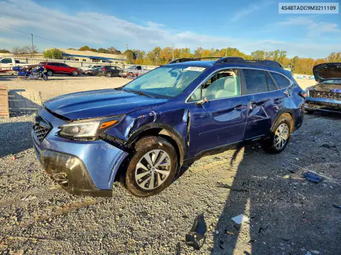 4S4BTADC9M3211109 — 2021 Subaru Outback, Перекидання, фото до ремонту