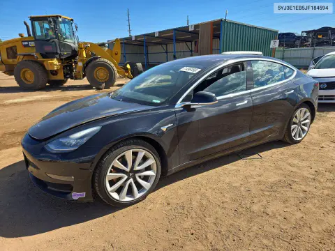5YJ3E1EB5JF184594 — 2018 Tesla Model 3, Rear end, before-repair photos