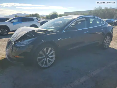 5YJ3E1EB7JF090328 — 2018 Tesla Model 3, Front end, before-repair photos
