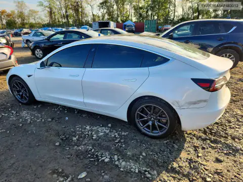 5YJ3E1EA5KF483012 — 2019 Tesla Model 3, photo 2 from Copart, Rear end