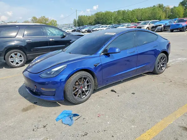 5YJ3E1EA1MF056963 Tesla Model 3 2021 — Rear end damage, before-repair photo