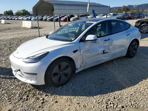 5YJ3E1EA2MF074923 Tesla Model 3 2021 — Side damage, before-repair photo