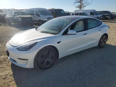 5YJ3E1EA9MF098734 Tesla Model 3 2021 — Front end damage, before-repair photo