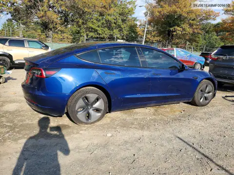 5YJ3E1EA8MF009610 — 2021 Tesla Model 3, foto 3 de Copart, Parte trasera