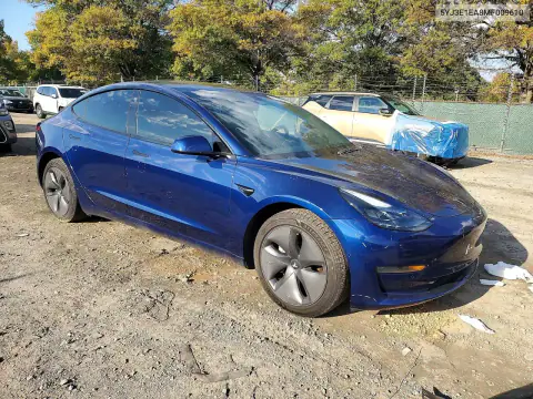 5YJ3E1EA8MF009610 — 2021 Tesla Model 3, foto 4 de Copart, Parte trasera