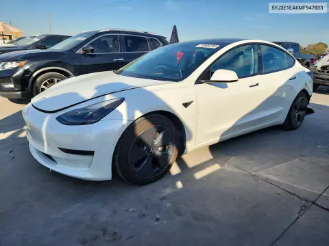5YJ3E1EA6MF947833 — 2021 Tesla Model 3, Rear end, before-repair photos