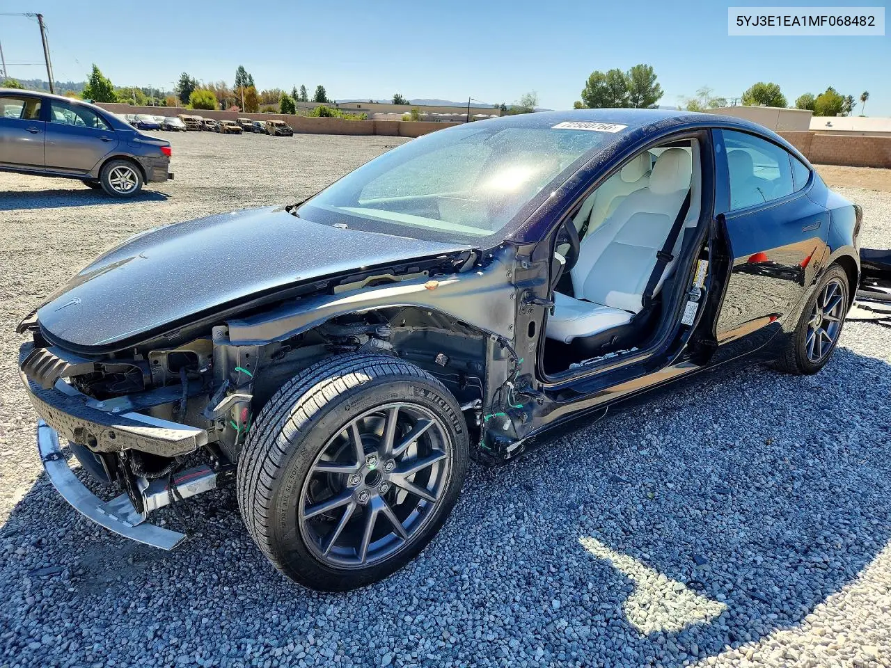 2021 Tesla Model 3 VIN 5YJ3E1EA1MF068482 фото 1