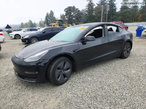 5YJ3E1EB9MF872361 — 2021 Tesla Model 3, Przód, zdjęć przed naprawą