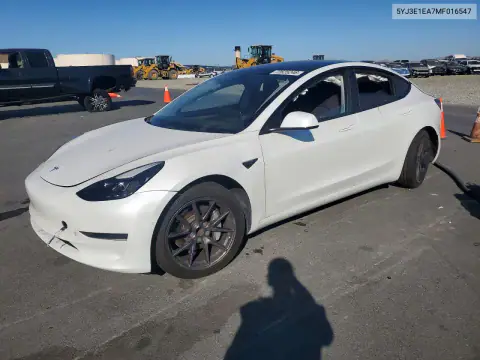5YJ3E1EA7MF016547 — 2021 Tesla Model 3, Uszkodzenia podwozia, zdjęć przed naprawą