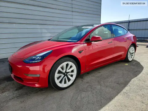 5YJ3E1EB2NF305104 — 2022 Tesla Model 3, Боковая часть, фото до ремонта