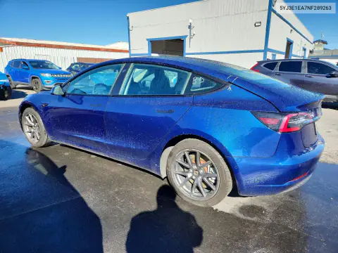 5YJ3E1EA7NF289263 — 2022 Tesla Model 3, zdjęcie 2 z Copart, Uszkodzenia mechaniczne