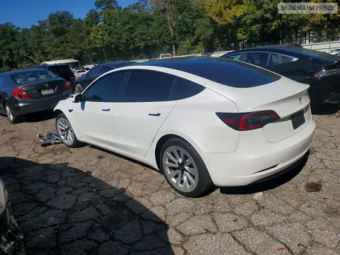 5YJ3E1EA1NF297522 — 2022 Tesla Model 3, photo 2 from Copart, Front end