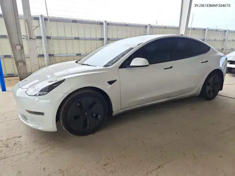 5YJ3E1EB6NF334072 — 2022 Tesla Model 3, Rear end, before-repair photos