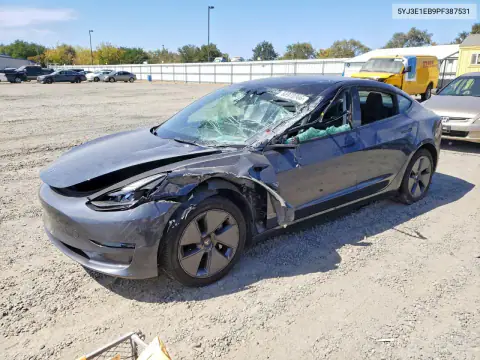5YJ3E1EB9PF387531 — 2023 Tesla Model 3, крыша, фото до ремонта