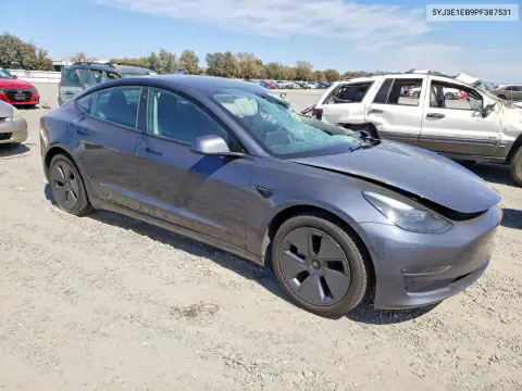 5YJ3E1EB9PF387531 — 2023 Tesla Model 3, photo 4 from Copart 15.10.2026, Roof