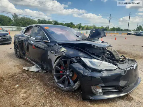 5YJSA1E49HF224985 — 2017 Tesla Model S, zdjęcie 4 z Copart 15.10.2026, Pożar