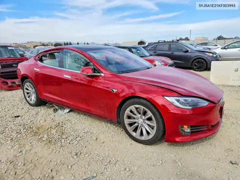 5YJSA1E21KF303993 — 2019 Tesla Model S, foto 4 de Copart, Parte trasera
