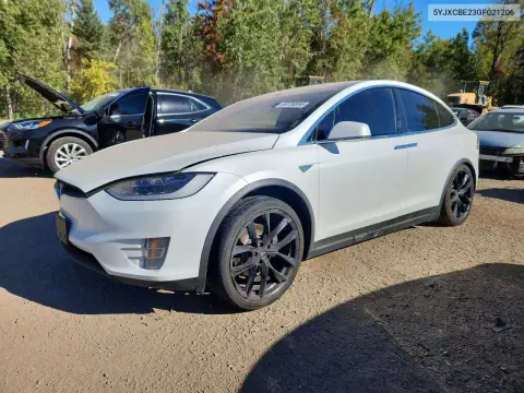 5YJXCBE23GF021206 — 2016 Tesla Model X, Rear end, before-repair photos