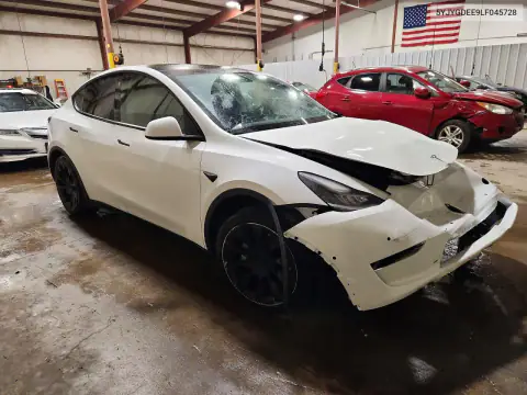 5YJYGDEE9LF045728 — 2020 Tesla Model Y, foto 4 de Copart, Parte delantera