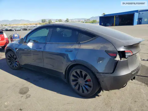 2020 Tesla Model Y VIN 5YJYGDEF0LF039597 фото 2