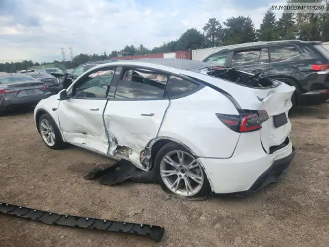 2021 Tesla Model Y VIN 5YJYGDEE0MF119250 фото 2