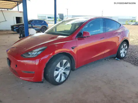 2021 Tesla Model Y VIN 5YJYGDEE4MF062096 фото 1