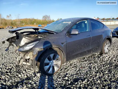 5YJYGDEE6MF208000 — 2021 Tesla Model Y, Front end, before-repair photos