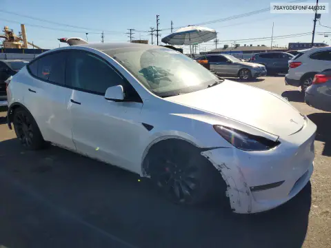 7SAYGDEF0NF440332 — 2022 Tesla Model Y, foto 4 de Copart, Parte trasera