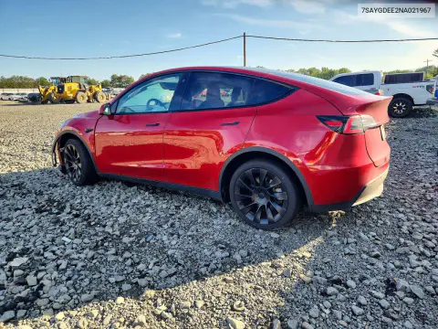 2022 Tesla Model Y VIN 7SAYGDEE2NA021967 фото 2