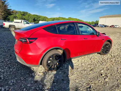 2022 Tesla Model Y VIN 7SAYGDEE2NA021967 фото 3