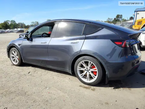 2022 Tesla Model Y VIN 7SAYGDEF3NF393118 фото 2