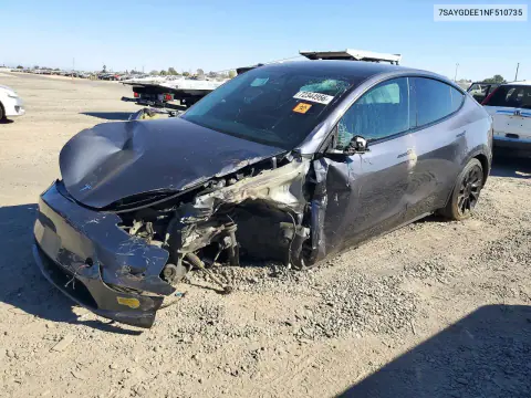 2022 Tesla Model Y VIN 7SAYGDEE1NF510735 фото 1