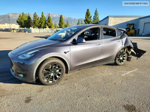 7SAYGDEE3NF371935 — 2022 Tesla Model Y, Задняя часть, фото до ремонта