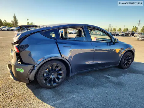 2022 Tesla Model Y VIN 7SAYGDEE3NF371935 фото 3
